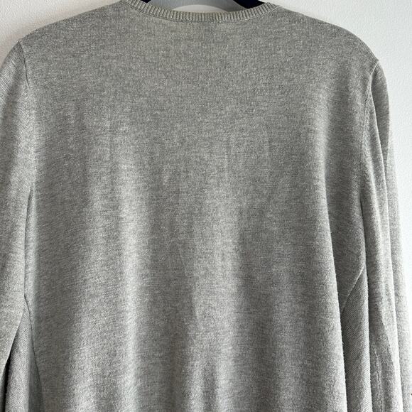 Loft Gray Draped Front Cardigan Open Front Soft Cotton Blend Size M - Picture 5 of 7